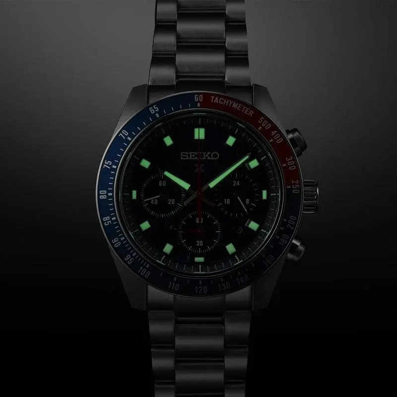 Seiko Prospex Speedtimer Solar Blue Dial Pepsi Bezel Men's Watch- SSC913P1